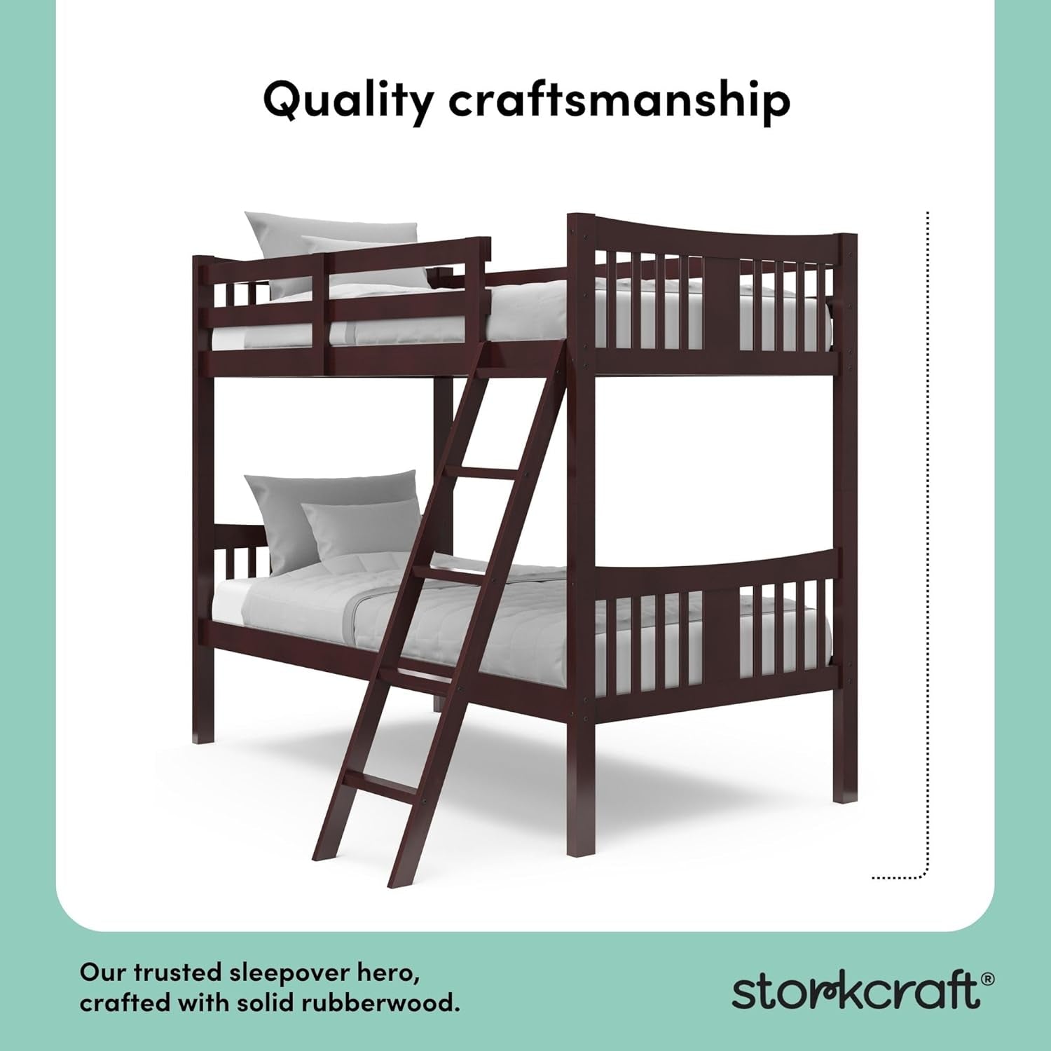 Caribou Bunk Bed Twin over Twin Bunk Bed (Espresso) - GREENGUARD Gold Certified, Twin Bunk Beds for Kids, Converts to 2 Individual Twin Beds, Bunk Beds for Kids