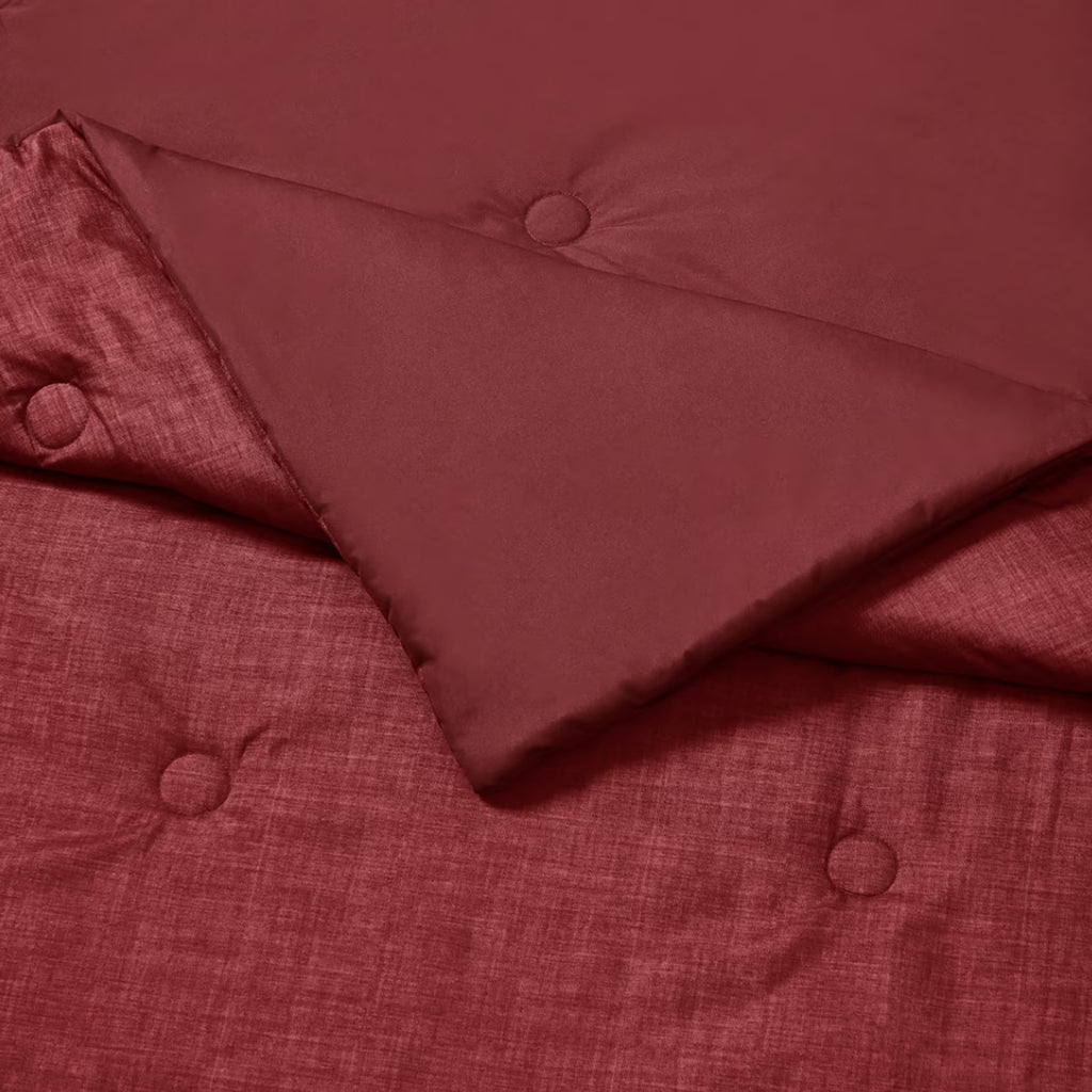 10 Piece Red Texture Bed in a Bag Comforter Set with Sheets, King