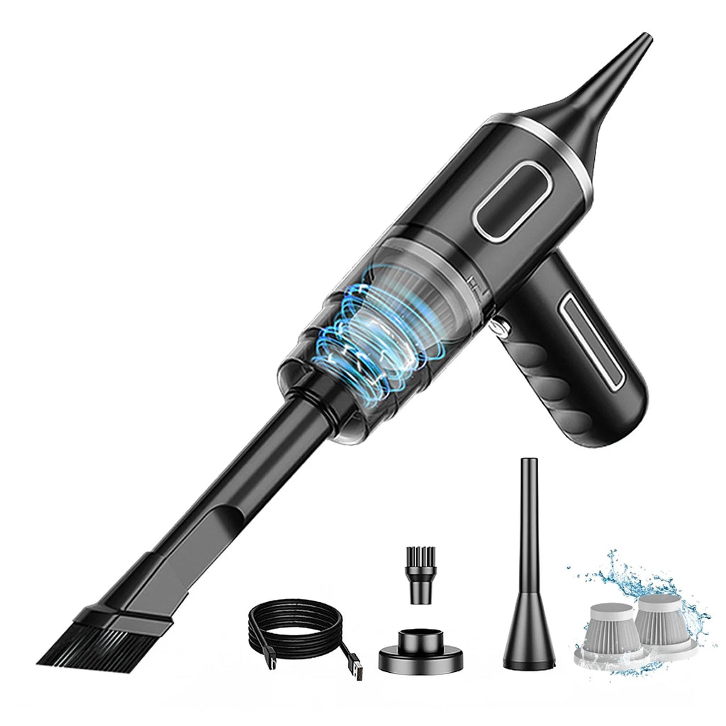 Handheld Vacuum Cordless, 29000PA Powerful Car Vacuum Cleaner, 120W Mini Rechargeable Hand Held Vacuum, Hand Held Vacuum with Strong Suction Bug Sucker for Home, Pet Hair, Car, Green